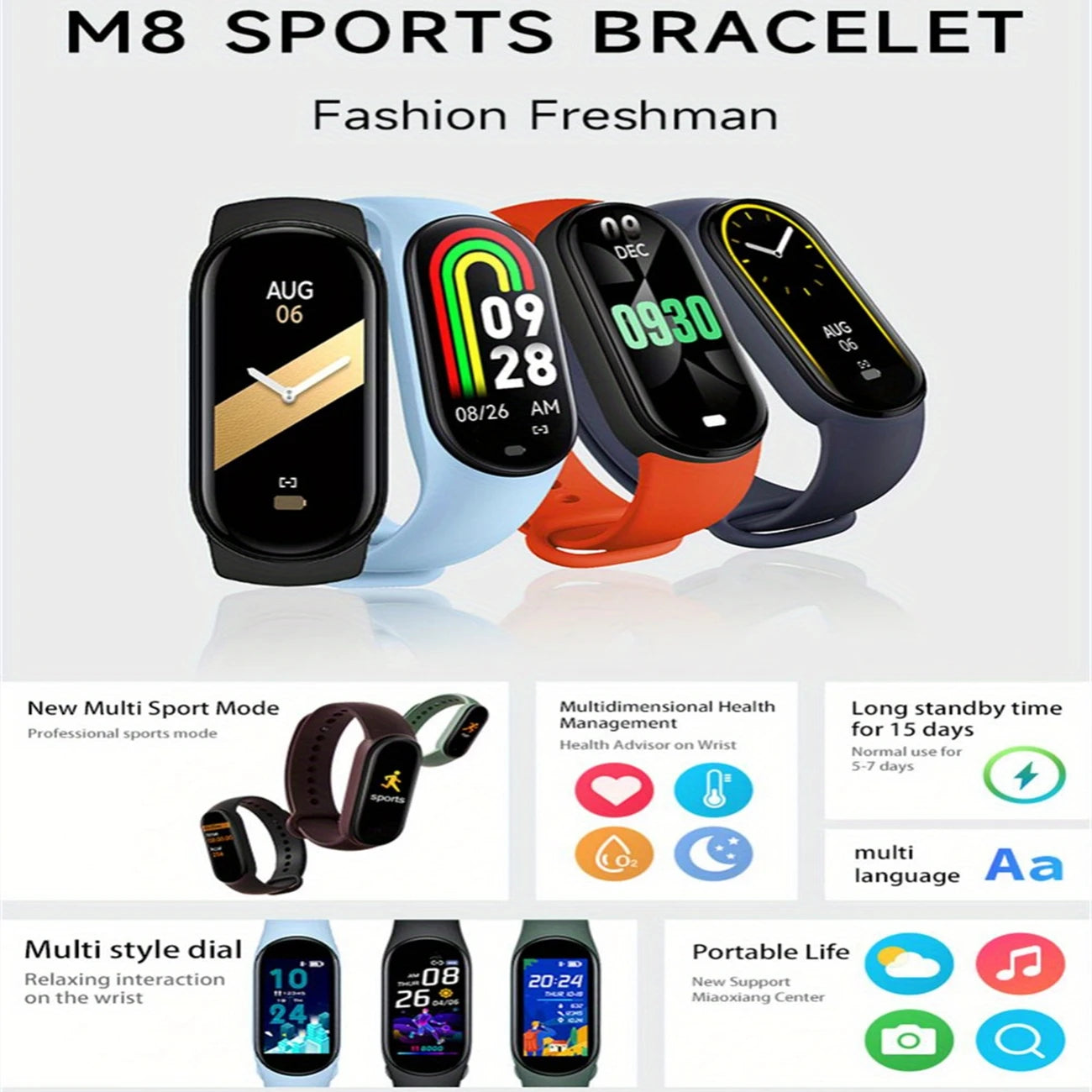 New M8 Band Sports Smartwatch